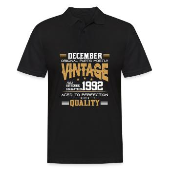 Vintage Aged To Perfection December 1992 - Men's Polo Shirt - black - Front - Kai (181cm)