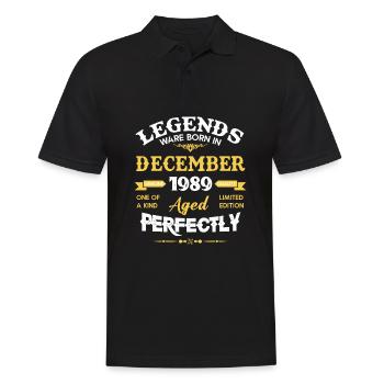 Décembre 1989 Vintage vintage anniversaire - Polo Homme - noir - Devant - Kai (181cm)