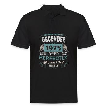 Décembre 1975 Cadeau d’anniversaire vintage - Polo Homme - noir - Devant - Kai (181cm)