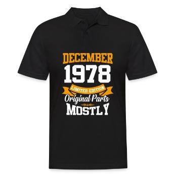 Décembre 1978 Cadeau d’anniversaire vintage - Polo Homme - noir - Devant - Kai (181cm)