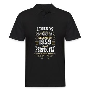 Legends Were Born In December 1959 Birthday - Männer Poloshirt - Schwarz - Vorne - Kai (181cm)