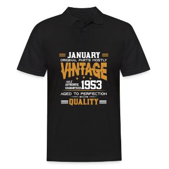 Vintage Aged To Perfection January 1953 - Men's Polo Shirt - black - Front - Kai (181cm)