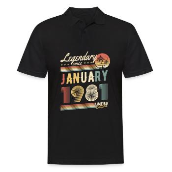 Légendaire depuis janvier 1981 Edition Limitée - Polo Homme - noir - Devant - Kai (181cm)