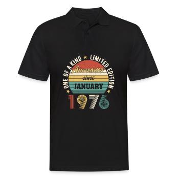 Génial depuis janvier 1976 édition limitée - Polo Homme - noir - Devant - Kai (181cm)