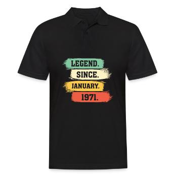 Légende depuis janvier 1971 Edition Limitée - Polo Homme - noir - Devant - Kai (181cm)