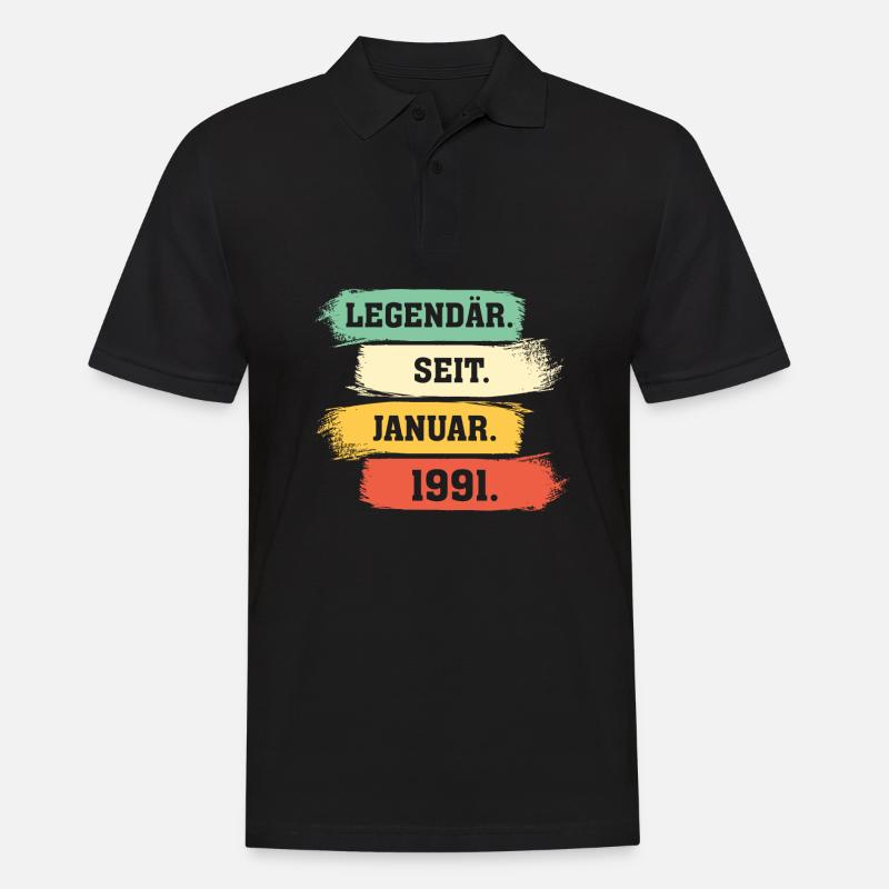 Legendär Seit Januar 1991 - Männer Poloshirt - Schwarz