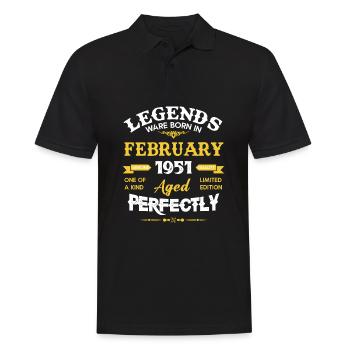 Vintage Aged To Perfection February 1951 - Men's Polo Shirt - black - Front - Kai (181cm)
