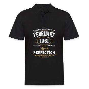 Les légendes sont nées en février 1961 - Polo Homme - noir - Devant - Kai (181cm)