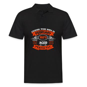 Legends Were Born In February 1973 Birthday - Men's Polo Shirt - black - Front - Kai (181cm)
