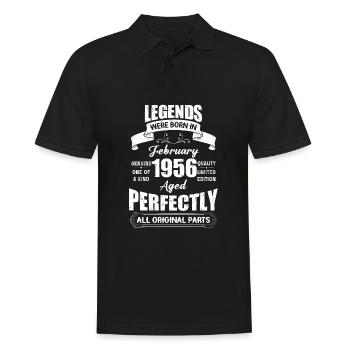 Legends Were Born In February 1956 Birthday - Männer Poloshirt - Schwarz - Vorne - Kai (181cm)