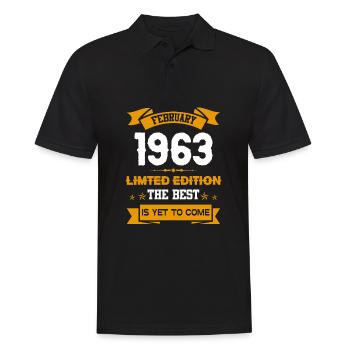 Februar 1963 Geburtstagsgeschenk - Männer Poloshirt - Schwarz - Vorne - Kai (181cm)