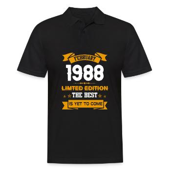 Février 1988 Cadeau d’anniversaire - Polo Homme - noir - Devant - Kai (181cm)