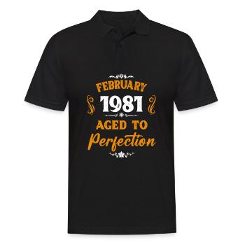 Février 1981 Cadeau d’anniversaire vintage - Polo Homme - noir - Devant - Kai (181cm)
