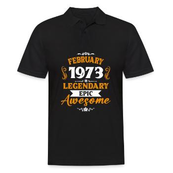 February 1973 Legends Birthday Gift - Men's Polo Shirt - black - Front - Kai (181cm)