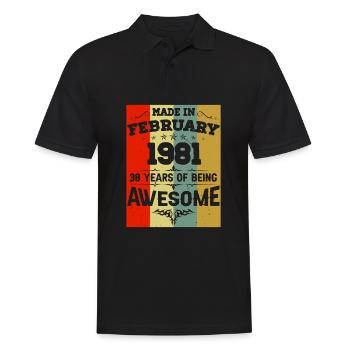 Anniversaire millésime février 1981 - Polo Homme - noir - Devant - Kai (181cm)