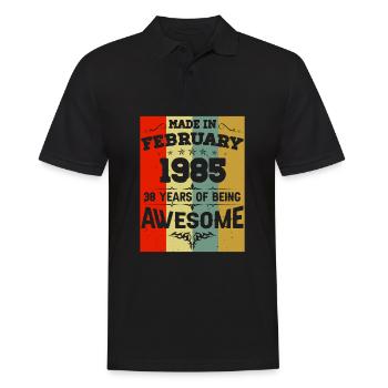 Anniversaire millésime février 1985 - Polo Homme - noir - Devant - Kai (181cm)