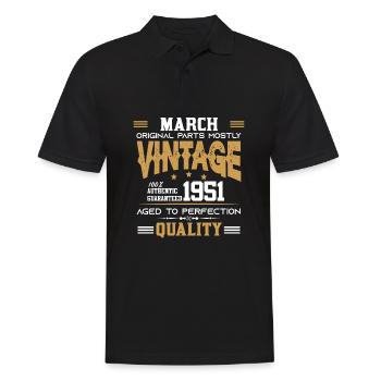 Vintage Aged To Perfection March 1951 - Men's Polo Shirt - black - Front - Kai (181cm)