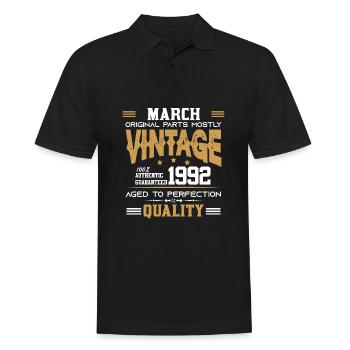 Vintage Aged To Perfection March 1992 - Men's Polo Shirt - black - Front - Kai (181cm)