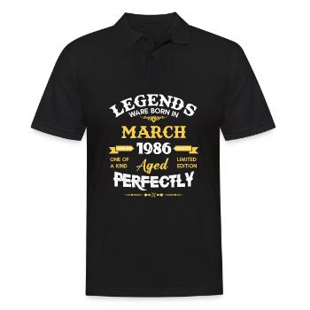 Vintage Aged To Perfection March 1986 - Männer Poloshirt - Schwarz - Vorne - Kai (181cm)