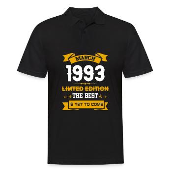 März 1993 Geburtstagsgeschenk - Männer Poloshirt - Schwarz - Vorne - Kai (181cm)