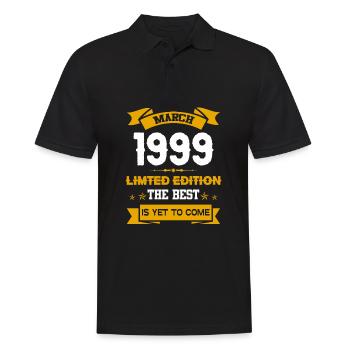März 1999 Geburtstagsgeschenk - Männer Poloshirt - Schwarz - Vorne - Kai (181cm)