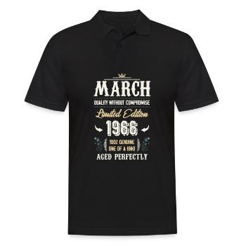 Mars 1966 Cadeau d’anniversaire vintage - Polo Homme - noir - Devant - Kai (181cm)