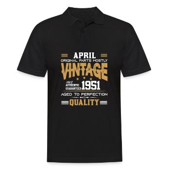 Vintage Aged To Perfection April 1951 - Men's Polo Shirt - black - Front - Kai (181cm)