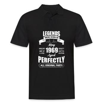 Legends Were Born In May 1969 Birthday - Männer Poloshirt - Schwarz - Vorne - Kai (181cm)