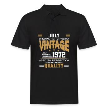 Vintage Aged To Perfection July 1972 - Men's Polo Shirt - black - Front - Kai (181cm)