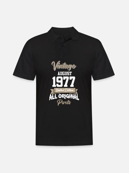 August 1977 Vintage Geburtstag Geschenk - Männer Poloshirt - Schwarz