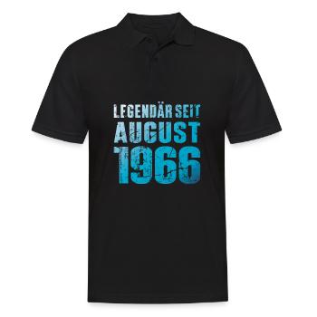 Legendär Seit August 1966 Geburtstag Geschenk - Männer Poloshirt - Schwarz - Vorne - Kai (181cm)