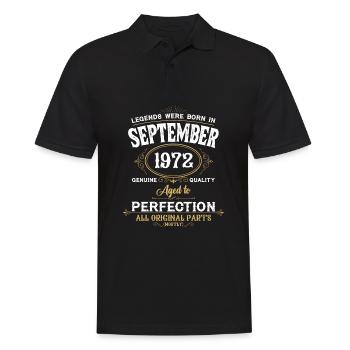 Les légendes sont nées en septembre 1972 - Polo Homme - noir - Devant - Kai (181cm)