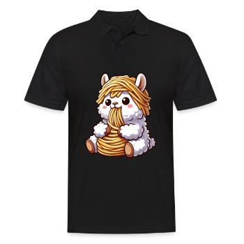 Drôle de lama spaghetti italien maladroit - Polo Homme - noir - Devant - Kai (181cm)