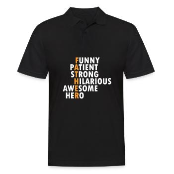 Father Father Character Proud Daddy Values Gift - Men's Polo Shirt - black - Front - Kai (181cm)