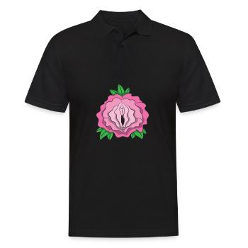 Rose pussy shirt vagina flower vagina plant - Men's Polo Shirt - black - Front - Kai (181cm)