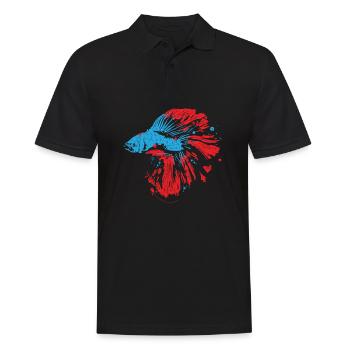 Betta Splendens Graffiti Siamesischer Kampffisch - Männer Poloshirt - Schwarz - Vorne - Kai (181cm)