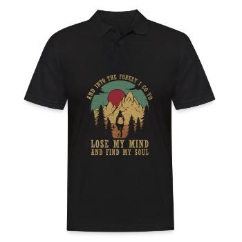 Et dans la forêt, je vais t-shirt Mind Soul Hippie - Polo Homme - noir - Devant - Kai (181cm)