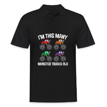 Ich bin so viele Monster Trucks 4 Geburtstag - Männer Poloshirt - Schwarz - Vorne - Kai (181cm)