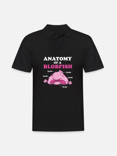 Anatomy Of A Blobfish Lustiger Blobfisch Meme - Männer Poloshirt - Schwarz