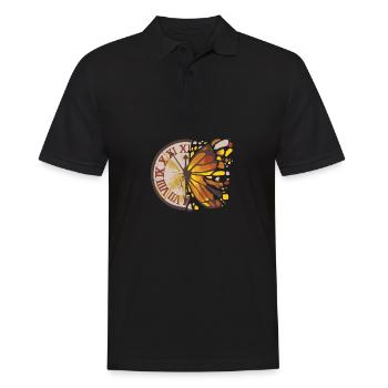 Time Flies Butterfly Clock Time Entomologist - Men's Polo Shirt - black - Front - Kai (181cm)
