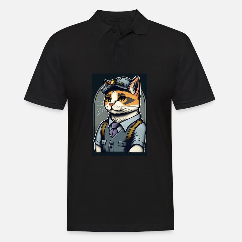Katzenschreiber - Männer Poloshirt - Schwarz