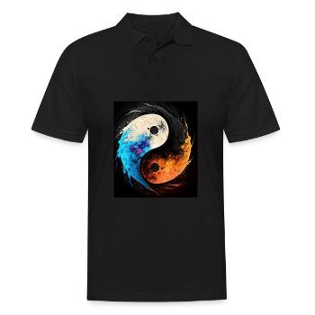 Symbole abstrait Yin et Yang - Polo Homme - noir - Devant - Kai (181cm)
