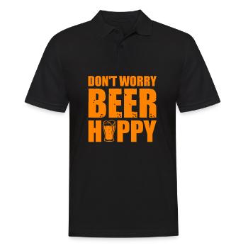 Ne vous inquiétez pasBière Joyeuse drôle Citations de bière - Polo Homme - noir - Devant - Kai (181cm)
