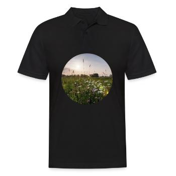 Landscape with flowers in sunlight - Men's Polo Shirt - black - Front - Kai (181cm)