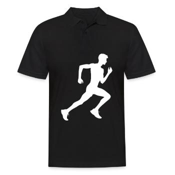 Running Jogging Men's Jogging Running Race - Men's Polo Shirt - black - Front - Kai (181cm)