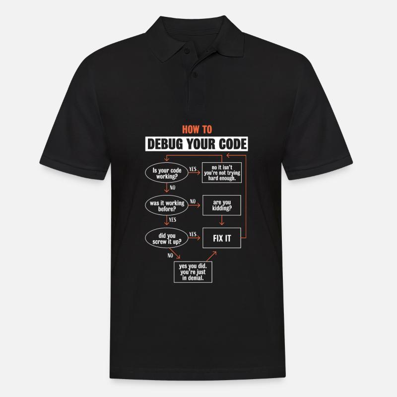 "So debuggen Sie Ihren Code" Funny Programmer Coding - Männer Poloshirt - Schwarz
