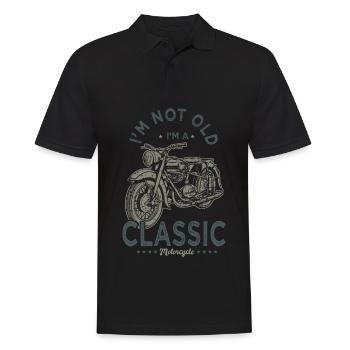 nicht alt Ich bin klassisches T-Shirt Motorrad - Männer Poloshirt - Schwarz - Vorne - Kai (181cm)