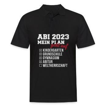 Abitur 2023 - Männer Poloshirt - Schwarz - Vorne - Kai (181cm)