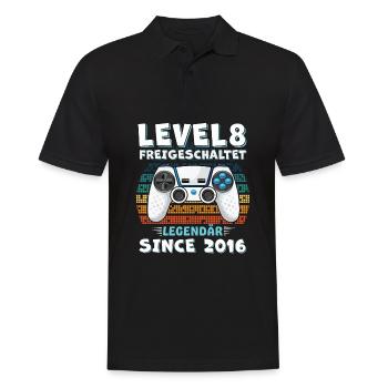 8 Geburtstag - Männer Poloshirt - Schwarz - Vorne - Kai (181cm)