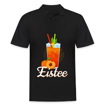 Eistee Pfirsich Design Tee - Männer Poloshirt - Schwarz - Vorne - Kai (181cm)